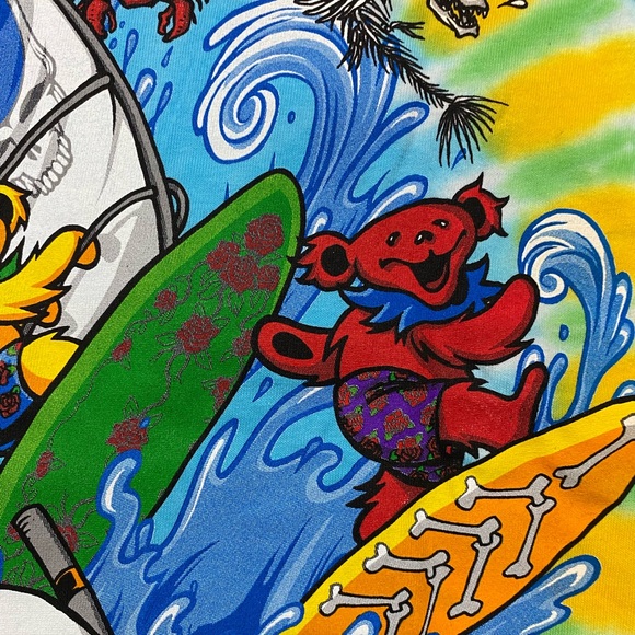 Grateful Dead Summertime Surf Men’s Tie Dye Shirt - Picture 11 of 12